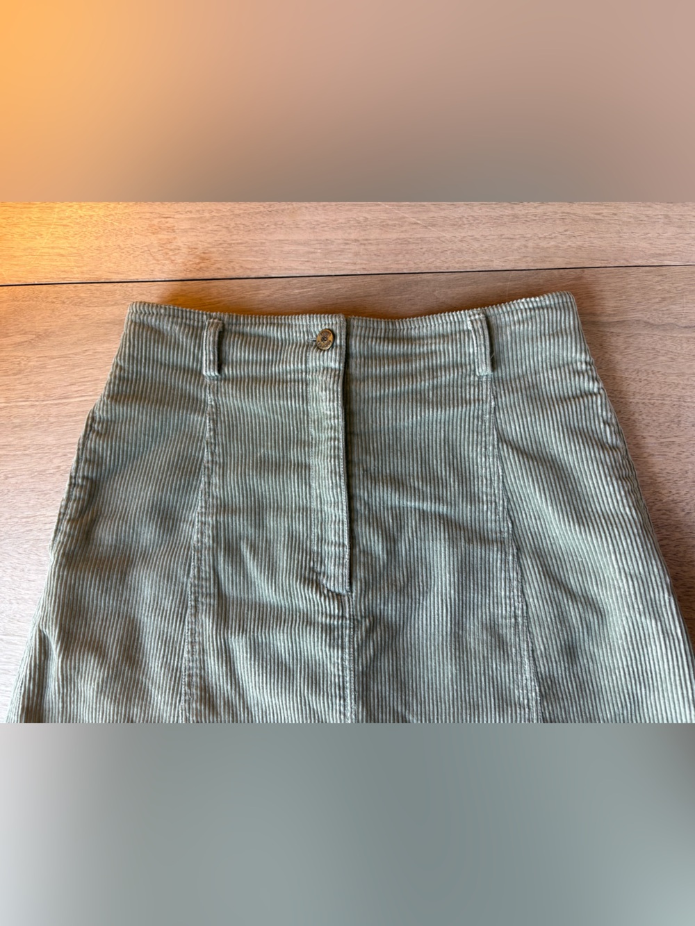 Corduroy Long Green Skirt Susan Bristol Casuals Size 10 - Picture 3 of 13